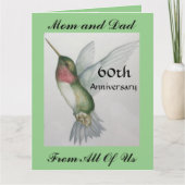 第60位の大きな母とパパ、幸福な記念日 カード (正面)