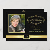 第60写真を持つバースデーパーティ招待状 招待状 (正面/裏面)