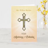 第60名前をカスタムする、年、叙階布命日 カード (黄色い花)