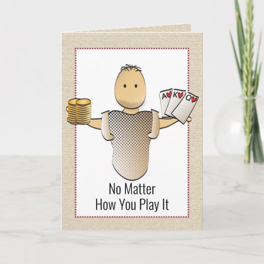 第60回おもしろいトランプのポーカー賭博誕生日カード カード (正面)