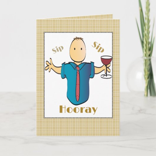 第60回おもしろい男性マンガワイントーストスウィート誕生日 カード (正面)