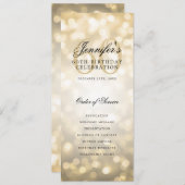 第60回エレガント誕生日パーティプログラム金ゴールド《写真》ぼけ味 招待状 (正面/裏面)