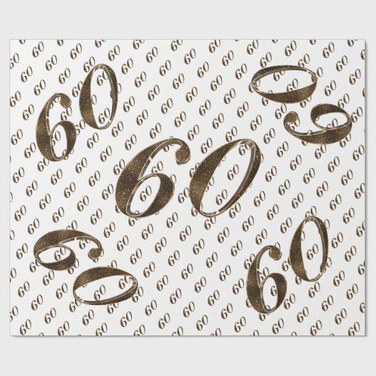 第60回ゴールデ結婚ン記念タイポグラフィ ラッピングペーパー (フラット)