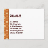 第60回サプライズバースデーパーティー金ゴールドチョコレートオレンジ 案内ポストカード (裏面)