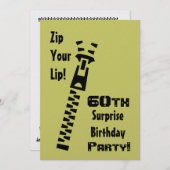 第60回サプライズライム誕生パーティーメタリック紙 招待状 (正面/裏面)