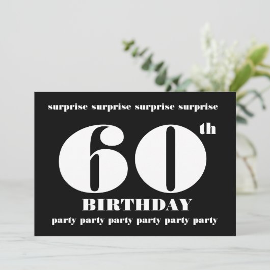 第60回サプライズ誕生日パーティーへの招待テンプレート 招待状 (スタンド正面)