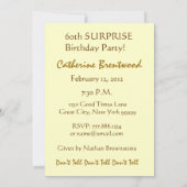 第60回サプライズ誕生日パーティー金ゴールドキャンドル招待状 招待状 (裏面)