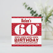 第60回サプライズ·バースデー·パーティーB200赤と白 招待状 (スタンド正面)
