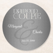 第60回ダイヤモンドウェディングアニバーサリー ラウンドペーパーコースター (正面)
