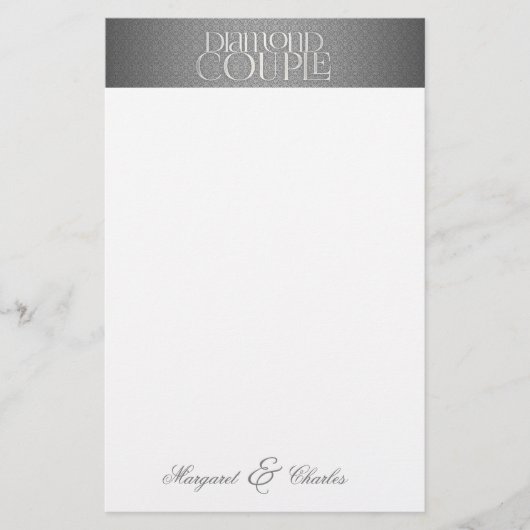 第60回ダイヤモンドウェディングアニバーサリー（名前あり） 便箋 (正面)