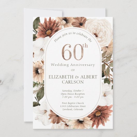 第60回ダイヤモンドフローラ結婚の記念日 招待状 (正面)