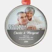 第60回ダイヤモンド周年記念シルバーダマスクリスマス メタルオーナメント (正面)