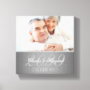 第60回ダイヤモンド周年記念シルバーダマスク8x8写真 キャンバスプリント