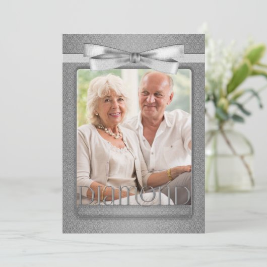 第60回ダイヤモンド周年記念ダマスクパーティーと写真 招待状 (スタンド正面)