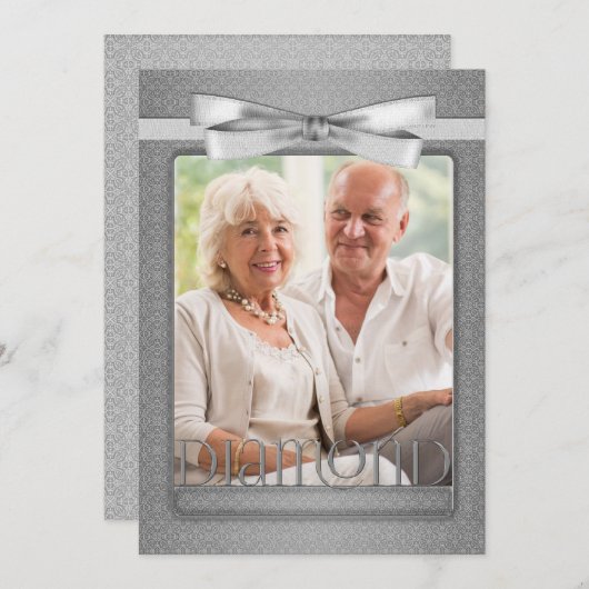 第60回ダイヤモンド周年記念ダマスクパーティーと写真 招待状 (正面/裏面)