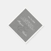 第60回ダイヤモンド結婚アニバーサリーシルバー スタンダードカクテルナプキン (角)