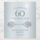 第60回ダイヤモンド記念スタイリッシュ贈パーソナライズされたり物 ワインラベル (シングルラベル)