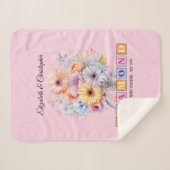 第60回ダイヤモンド記念日ガーベラの花ピンク シェルパブランケット (正面(横))