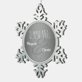 第60回ダイヤ結婚モンドのアニバーサリー・シルバー写真 スノーフレークピューターオーナメント (右)