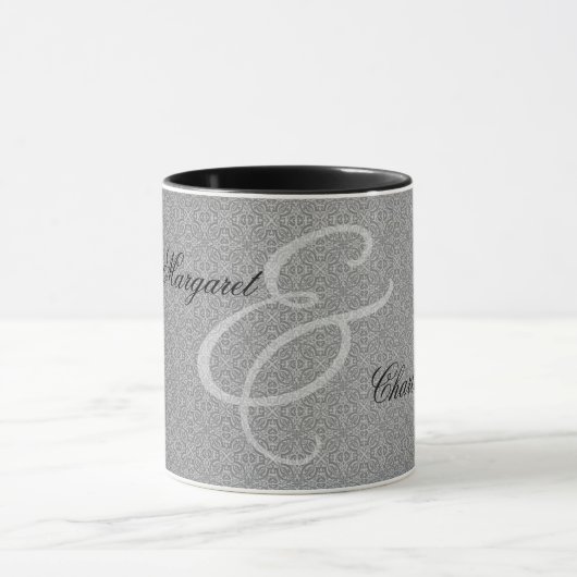 第60回ダイヤ結婚モンド周年記念シルバーダマスク マグカップ (中央)