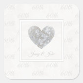 第60回ダイヤ結婚モンド周年記念ステッカー スクエアシール (正面)