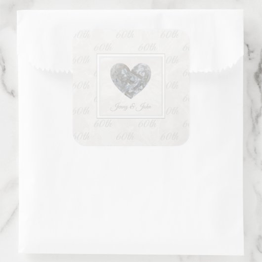 第60回ダイヤ結婚モンド周年記念ステッカー スクエアシール (バッグ)