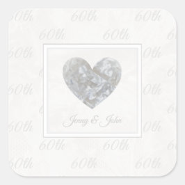 第60回ダイヤ結婚モンド周年記念ステッカー スクエアシール