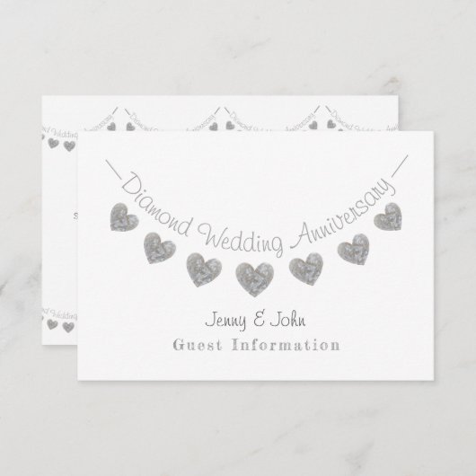 第60回ダイヤ結婚モンド周年記念パーティー詳細 エンクロージャーカード (正面/裏面)