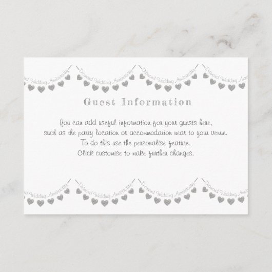 第60回ダイヤ結婚モンド周年記念パーティー詳細 エンクロージャーカード (裏面)