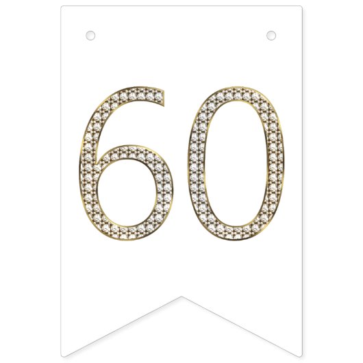 第60回ダイヤ結婚モンド周年記念金ゴールドタイポグラフィ バンティングフラッグ (第2の旗)