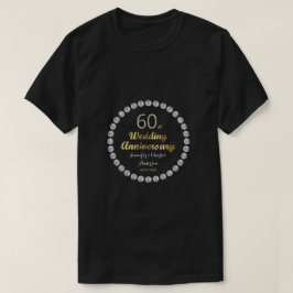 第60回ダイヤ結婚モンド周年記念金ゴールドタイポグラフィ Tシャツ