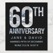 第60回ダイヤ結婚モンド記念カスタム命作 ワインラベル (シングルラベル)