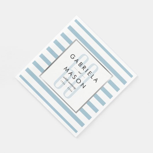 第60回ダイヤ結婚モンド記念クラシックストライプ スタンダードランチョンナプキン (角)