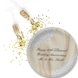 第60回ダイヤ結婚モンド記念サフェイクタン+レース ペーパープレート