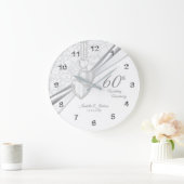第60回ダイヤ結婚モンド記念デザインオンホワイト ラージ壁時計 (ホーム)