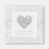 第60回ダイヤ結婚モンド記念日カスタムハート マグネット (正面)