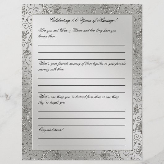 第60回ダイヤ結婚モンド記念日レターヘッド (正面)