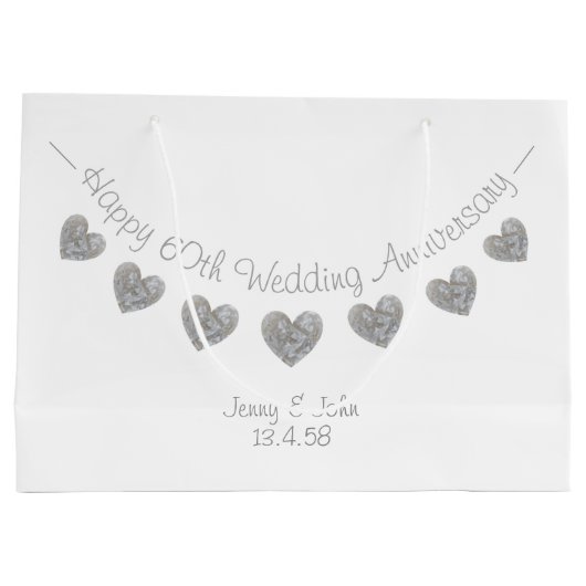 第60回ダイヤ結婚モンド記念日抱き枕 ラージペーパーバッグ (裏面)