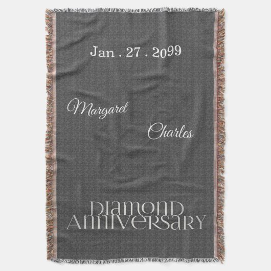 第60回ダイヤ結婚モンド記念日 |カスタムスロー スローブランケット (正面縦)