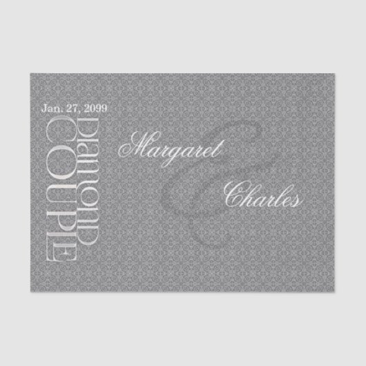 第60回ダイヤ結婚モンド記念日 |ティッシュカスタム 薄葉紙 (正面)