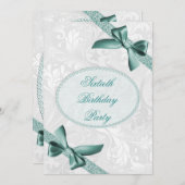 第60回ダマスクとボウズ·バースデー·パーティー 招待状 (正面/裏面)