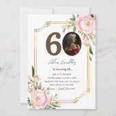 第60回バースデーパーティーとフローラ招待状 招待状 (正面)