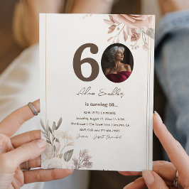 第60回バースデーパーティーと花フローラ招待状 招待状