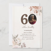 第60回バースデーパーティーと花フローラ招待状 招待状 (正面)