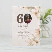 第60回バースデーパーティーと花招待状 招待状 (スタンド正面)