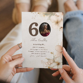 第60回バースデーパーティーと花招待状 招待状