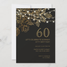 第60回バースデーパーティーの豪華エレガント招待 招待状
