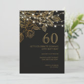 第60回バースデーパーティーの豪華エレガント招待 招待状 (スタンド正面)
