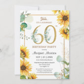 第60回バースデーパーティーひまわりエレガントフローラ 招待状 (正面)