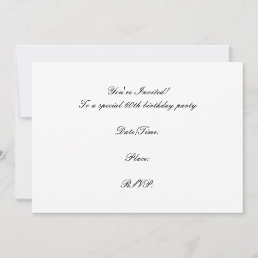 第60回バースデーパーティーへの招待 招待状 (裏面)